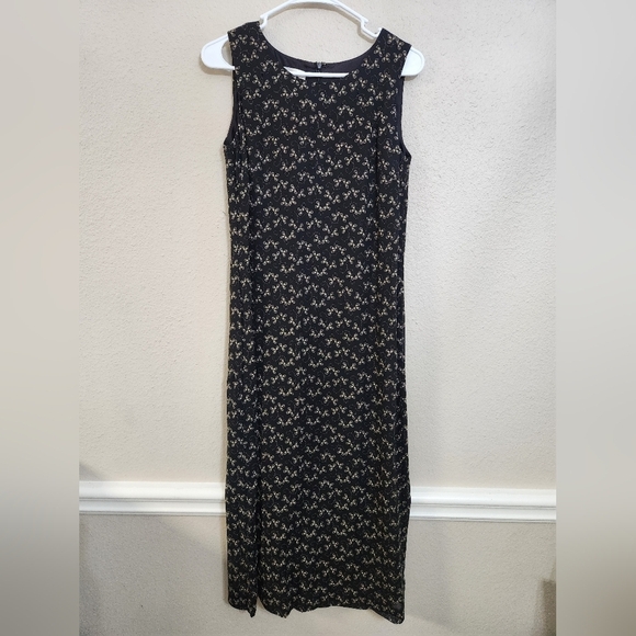Talbots womens long black & tan maxi dress size 6 - Picture 2 of 5